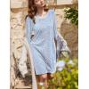 imageEkouaer Flannel Nightgowns for Women Long Sleeve Sleepwear Pajama Dress Button Sleepshirts with PocketsBlue Floral