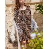 imageEkouaer Flannel Nightgowns for Women Long Sleeve Sleepwear Pajama Dress Button Sleepshirts with PocketsLeopard