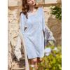 imageEkouaer Flannel Nightgowns for Women Long Sleeve Sleepwear Pajama Dress Button Sleepshirts with PocketsLight Blue Floral