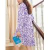 imageEkouaer Flannel Nightgowns for Women Long Sleeve Sleepwear Pajama Dress Button Sleepshirts with PocketsPurple Dots