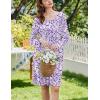 imageEkouaer Flannel Nightgowns for Women Long Sleeve Sleepwear Pajama Dress Button Sleepshirts with PocketsPurple Dots
