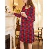 imageEkouaer Flannel Nightgowns for Women Long Sleeve Sleepwear Pajama Dress Button Sleepshirts with PocketsRed Plaid