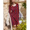 imageEkouaer Flannel Nightgowns for Women Long Sleeve Sleepwear Pajama Dress Button Sleepshirts with PocketsRed Plaid