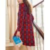 imageEkouaer Flannel Nightgowns for Women Long Sleeve Sleepwear Pajama Dress Button Sleepshirts with PocketsRed Plaid