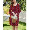 imageEkouaer Flannel Nightgowns for Women Long Sleeve Sleepwear Pajama Dress Button Sleepshirts with PocketsRed Plaid