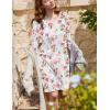 imageEkouaer Flannel Nightgowns for Women Long Sleeve Sleepwear Pajama Dress Button Sleepshirts with PocketsWhite Pink Rose
