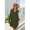 imageEkouaer Womens Button Down Nightgown Long Sleeves Sleepwear V Neck Nightgowns for WomenArmygreen