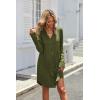 imageEkouaer Womens Button Down Nightgown Long Sleeves Sleepwear V Neck Nightgowns for WomenArmygreen
