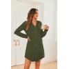 imageEkouaer Womens Button Down Nightgown Long Sleeves Sleepwear V Neck Nightgowns for WomenArmygreen