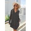 imageEkouaer Womens Button Down Nightgown Long Sleeves Sleepwear V Neck Nightgowns for WomenDark Grey