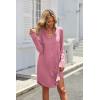 imageEkouaer Womens Button Down Nightgown Long Sleeves Sleepwear V Neck Nightgowns for WomenDark Pink