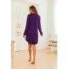 imageEkouaer Womens Button Down Nightgown Long Sleeves Sleepwear V Neck Nightgowns for WomenDeep Purple