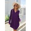 imageEkouaer Womens Button Down Nightgown Long Sleeves Sleepwear V Neck Nightgowns for WomenDeep Purple
