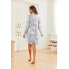 imageEkouaer Womens Button Down Nightgown Long Sleeves Sleepwear V Neck Nightgowns for WomenGrey Star Print