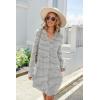 imageEkouaer Womens Button Down Nightgown Long Sleeves Sleepwear V Neck Nightgowns for WomenGrey Stripes