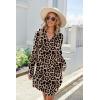 imageEkouaer Womens Button Down Nightgown Long Sleeves Sleepwear V Neck Nightgowns for WomenLeopard