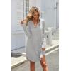 imageEkouaer Womens Button Down Nightgown Long Sleeves Sleepwear V Neck Nightgowns for WomenLight Grey