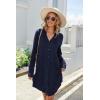 imageEkouaer Womens Button Down Nightgown Long Sleeves Sleepwear V Neck Nightgowns for WomenNavy Blue