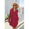 imageEkouaer Womens Button Down Nightgown Long Sleeves Sleepwear V Neck Nightgowns for WomenWine Red