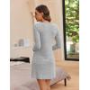 imageEkouaer Womens Nightgown Long Sleeve Rib Knit Pajama Dress V Neck Soft Loungewear Sleepwear SXXLLight Grey