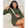 imageEkouaer Womens Nightgown Long Sleeve Ribbed Knit Nightshirt Round Neck Sleep Shirt Soft Sweater Dress SXXLArmy Green