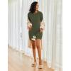 imageEkouaer Womens Nightgown Long Sleeve Ribbed Knit Nightshirt Round Neck Sleep Shirt Soft Sweater Dress SXXLArmy Green
