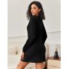 imageEkouaer Womens Nightgown Long Sleeve Ribbed Knit Nightshirt Round Neck Sleep Shirt Soft Sweater Dress SXXLBlack