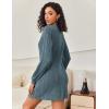 imageEkouaer Womens Nightgown Long Sleeve Ribbed Knit Nightshirt Round Neck Sleep Shirt Soft Sweater Dress SXXLBlue