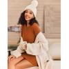 imageEkouaer Womens Nightgown Long Sleeve Ribbed Knit Nightshirt Round Neck Sleep Shirt Soft Sweater Dress SXXLCaramel