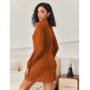 imageEkouaer Womens Nightgown Long Sleeve Ribbed Knit Nightshirt Round Neck Sleep Shirt Soft Sweater Dress SXXLCaramel