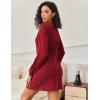 imageEkouaer Womens Nightgown Long Sleeve Ribbed Knit Nightshirt Round Neck Sleep Shirt Soft Sweater Dress SXXLDark Red