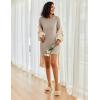 imageEkouaer Womens Nightgown Long Sleeve Ribbed Knit Nightshirt Round Neck Sleep Shirt Soft Sweater Dress SXXLKhaki