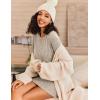 imageEkouaer Womens Nightgown Long Sleeve Ribbed Knit Nightshirt Round Neck Sleep Shirt Soft Sweater Dress SXXLKhaki