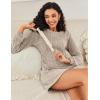 imageEkouaer Womens Nightgown Long Sleeve Ribbed Knit Nightshirt Round Neck Sleep Shirt Soft Sweater Dress SXXLKhaki