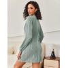 imageEkouaer Womens Nightgown Long Sleeve Ribbed Knit Nightshirt Round Neck Sleep Shirt Soft Sweater Dress SXXLLight Green