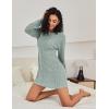 imageEkouaer Womens Nightgown Long Sleeve Ribbed Knit Nightshirt Round Neck Sleep Shirt Soft Sweater Dress SXXLLight Green