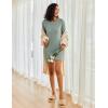 imageEkouaer Womens Nightgown Long Sleeve Ribbed Knit Nightshirt Round Neck Sleep Shirt Soft Sweater Dress SXXLLight Green