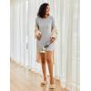 imageEkouaer Womens Nightgown Long Sleeve Ribbed Knit Nightshirt Round Neck Sleep Shirt Soft Sweater Dress SXXLLight Grey