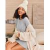 imageEkouaer Womens Nightgown Long Sleeve Ribbed Knit Nightshirt Round Neck Sleep Shirt Soft Sweater Dress SXXLLight Grey