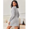 imageEkouaer Womens Nightgown Long Sleeve Ribbed Knit Nightshirt Round Neck Sleep Shirt Soft Sweater Dress SXXLLight Grey