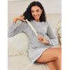imageEkouaer Womens Nightgown Long Sleeve Ribbed Knit Nightshirt Round Neck Sleep Shirt Soft Sweater Dress SXXLLight Grey