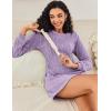 imageEkouaer Womens Nightgown Long Sleeve Ribbed Knit Nightshirt Round Neck Sleep Shirt Soft Sweater Dress SXXLLilac