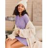 imageEkouaer Womens Nightgown Long Sleeve Ribbed Knit Nightshirt Round Neck Sleep Shirt Soft Sweater Dress SXXLLilac