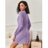 imageEkouaer Womens Nightgown Long Sleeve Ribbed Knit Nightshirt Round Neck Sleep Shirt Soft Sweater Dress SXXLLilac
