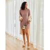 imageEkouaer Womens Nightgown Long Sleeve Ribbed Knit Nightshirt Round Neck Sleep Shirt Soft Sweater Dress SXXLMisty Rose