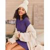 imageEkouaer Womens Nightgown Long Sleeve Ribbed Knit Nightshirt Round Neck Sleep Shirt Soft Sweater Dress SXXLPurple