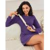 imageEkouaer Womens Nightgown Long Sleeve Ribbed Knit Nightshirt Round Neck Sleep Shirt Soft Sweater Dress SXXLPurple