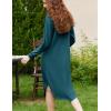 imageEkouaer Womens Nightgown Long Sleeve Sleepshirt V Neck Nightshirt Casual Loungewear Soft SleepwearBlue Green