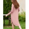 imageEkouaer Womens Nightgown Long Sleeve Sleepshirt V Neck Nightshirt Casual Loungewear Soft SleepwearPink