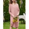 imageEkouaer Womens Nightgown Long Sleeve Sleepshirt V Neck Nightshirt Casual Loungewear Soft SleepwearPink